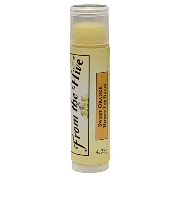 Sweet Orange Honey Lip Balm locks in the moisture and keeps your lips hydrated.