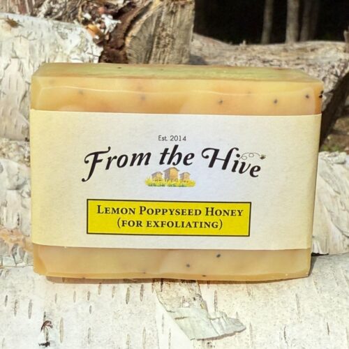 An invigorating scent of Lemon and Litsea Cubeba and Raw Honey infused. Our 125g rectangular soap bar with a pale yellow hue with added poppyseeds.