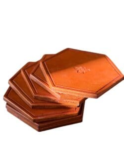 15oz. (1/4") Full Grain Leather Candle Coaster