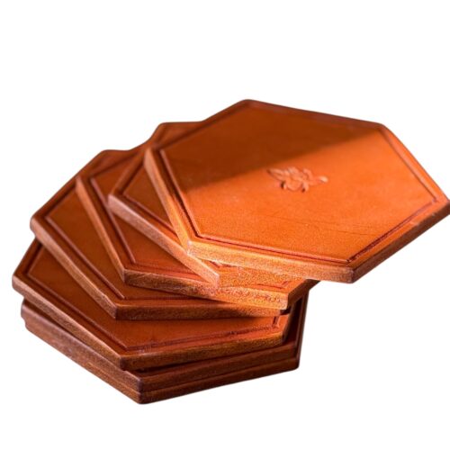 15oz. (1/4") Full Grain Leather Candle Coaster